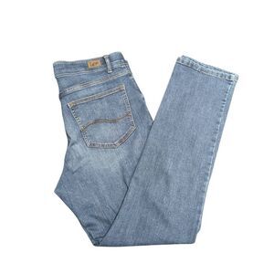 Lee Regular Fit Straight Leg Mid Rise Jeans Stretch Women's size 12